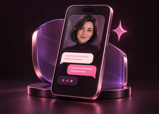 AI porn chat — role-play with a fictional adult AI character on a phone